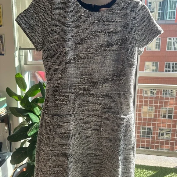 LOFT | Tweed Gray & White Textured Women's Dress Size 2P - Picture 3 of 7